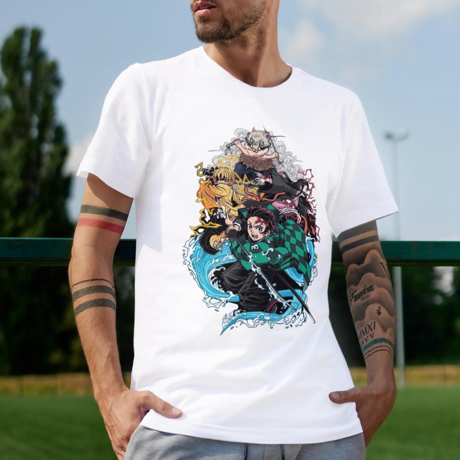 Anime Merch Shopping - Футболка мужская аниме-тематическая «Убийца демонов» к