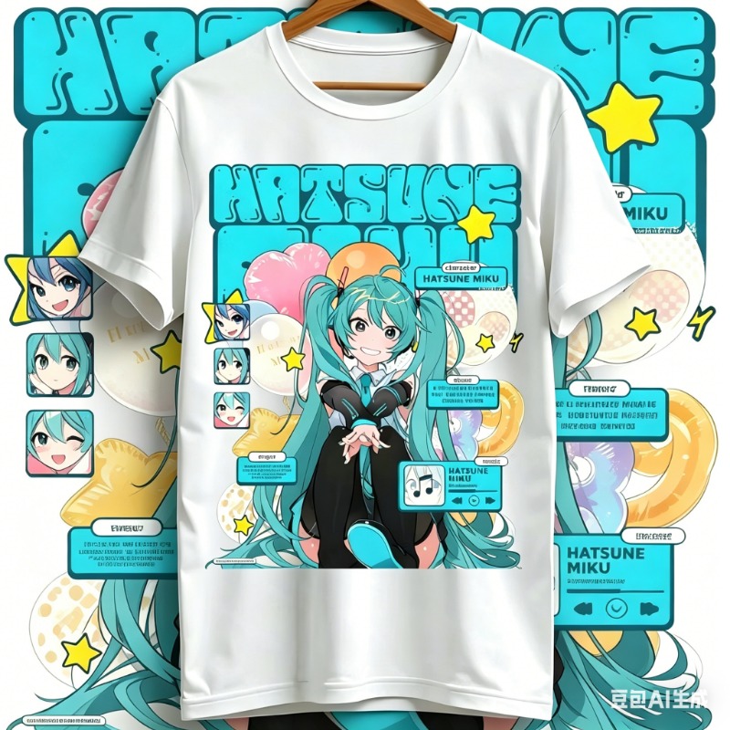 Anime Girl Merchandise - Футболка Kawaii Miku 2026: Милая аниме-футболка