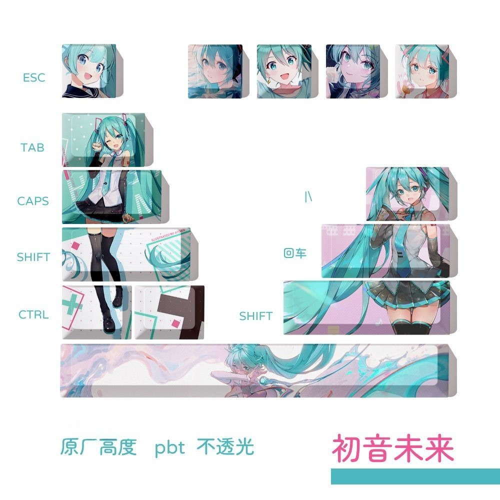 Колпачки для клавиш Hatsune Mi – обзор и цена Keycap Artisan Anime
